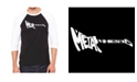 LA Pop Art Metal Head Men's Raglan Word Art T-shirt